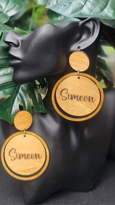 12 Tribes Round Wood Drop & Dangle Earrings