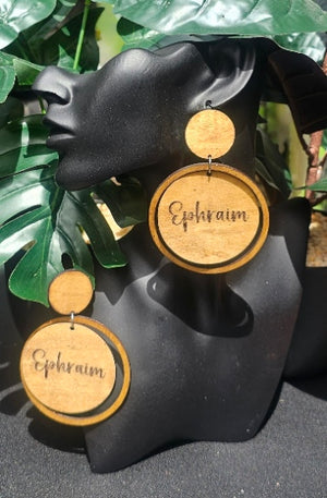 12 Tribes Round Wood Drop & Dangle Earrings