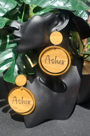 12 Tribes Round Wood Drop & Dangle Earrings
