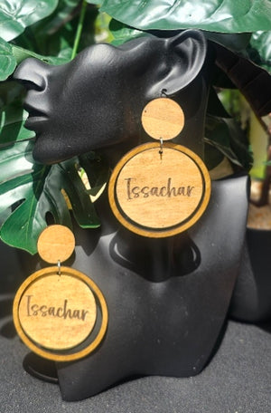12 Tribes Round Wood Drop & Dangle Earrings