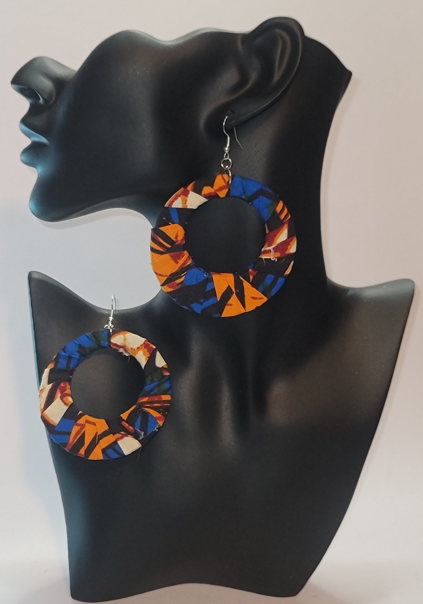 Fabric Wrapped Hoop Earrings