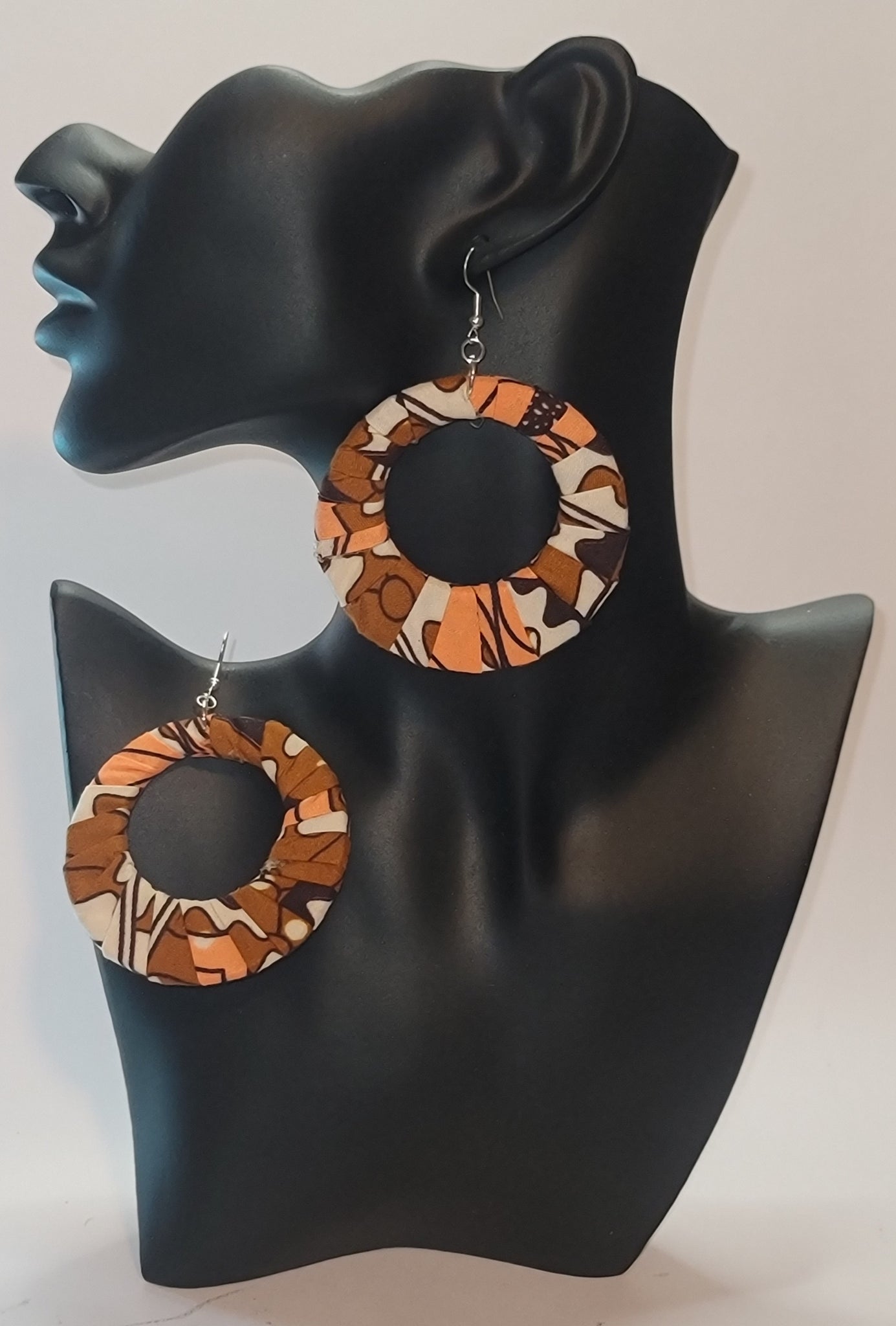 Fabric Wrapped Hoop Earrings