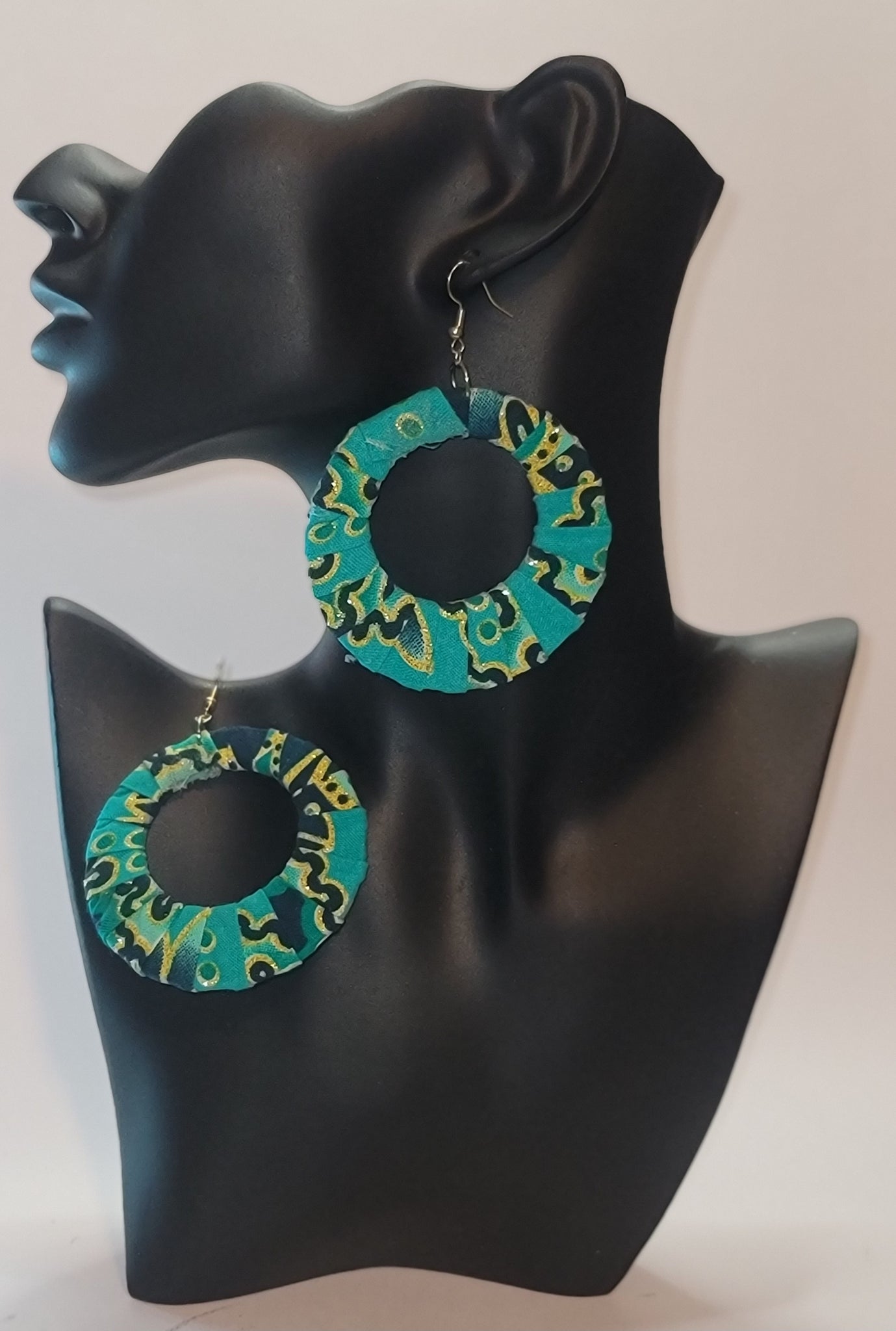 Fabric Wrapped Hoop Earrings