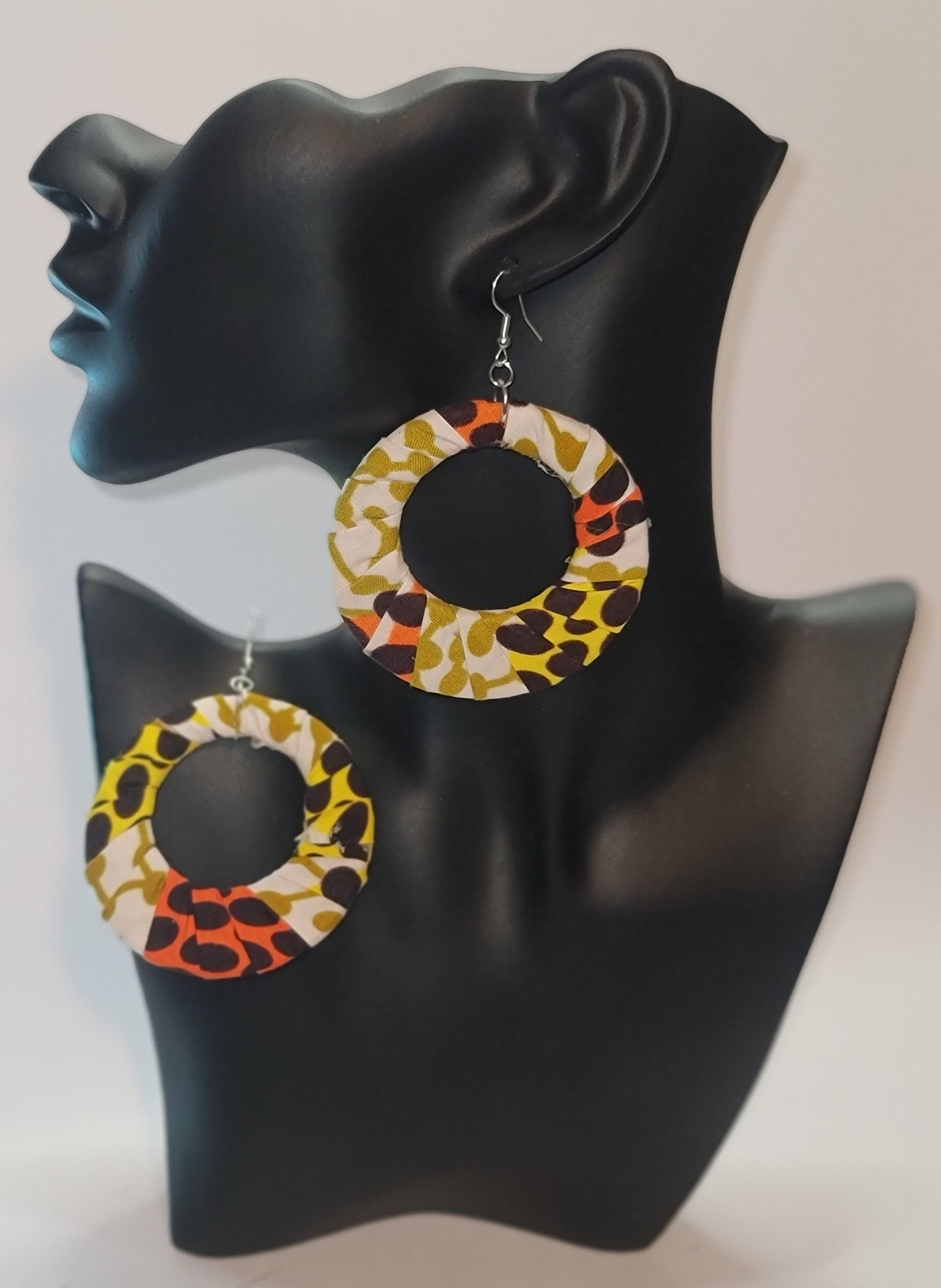 Fabric Wrapped Hoop Earrings