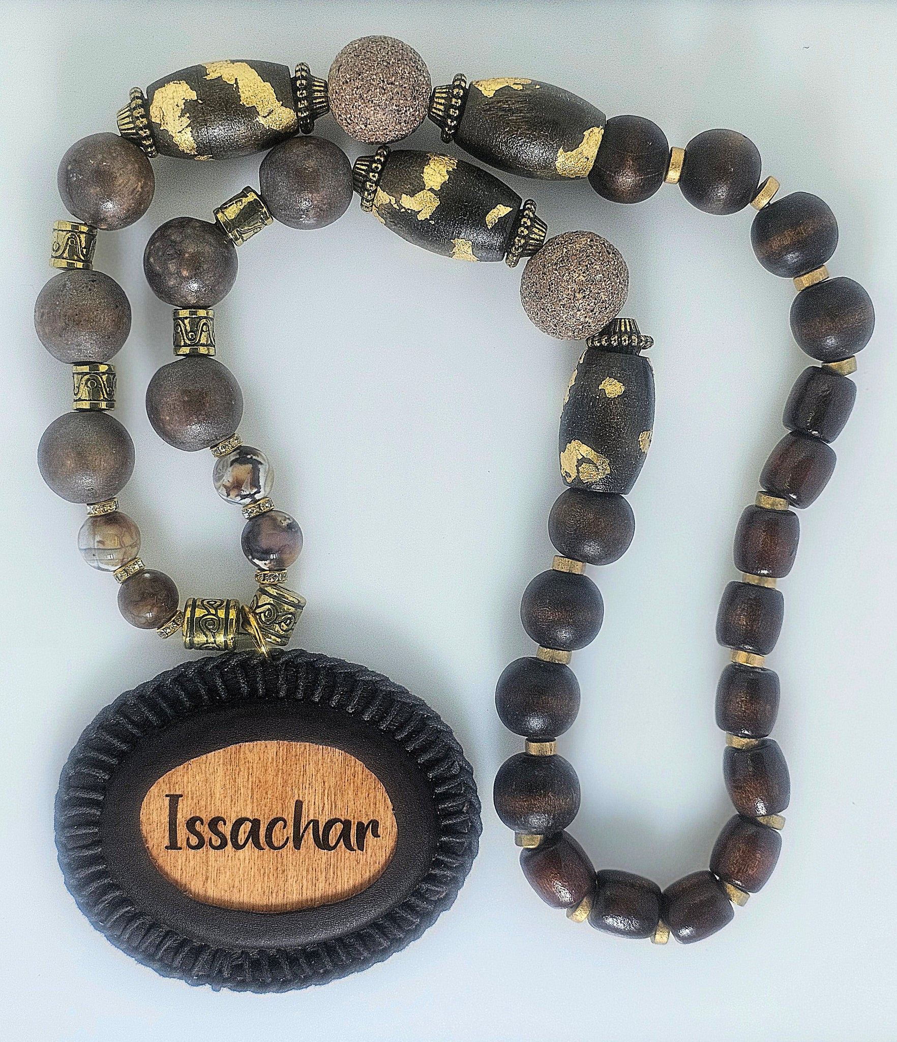 Leather Wrapped Issachar Medallion Necklace