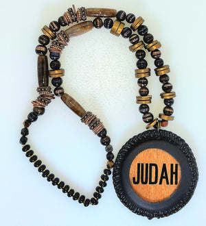 Black Leather Wrapped Judah Necklace