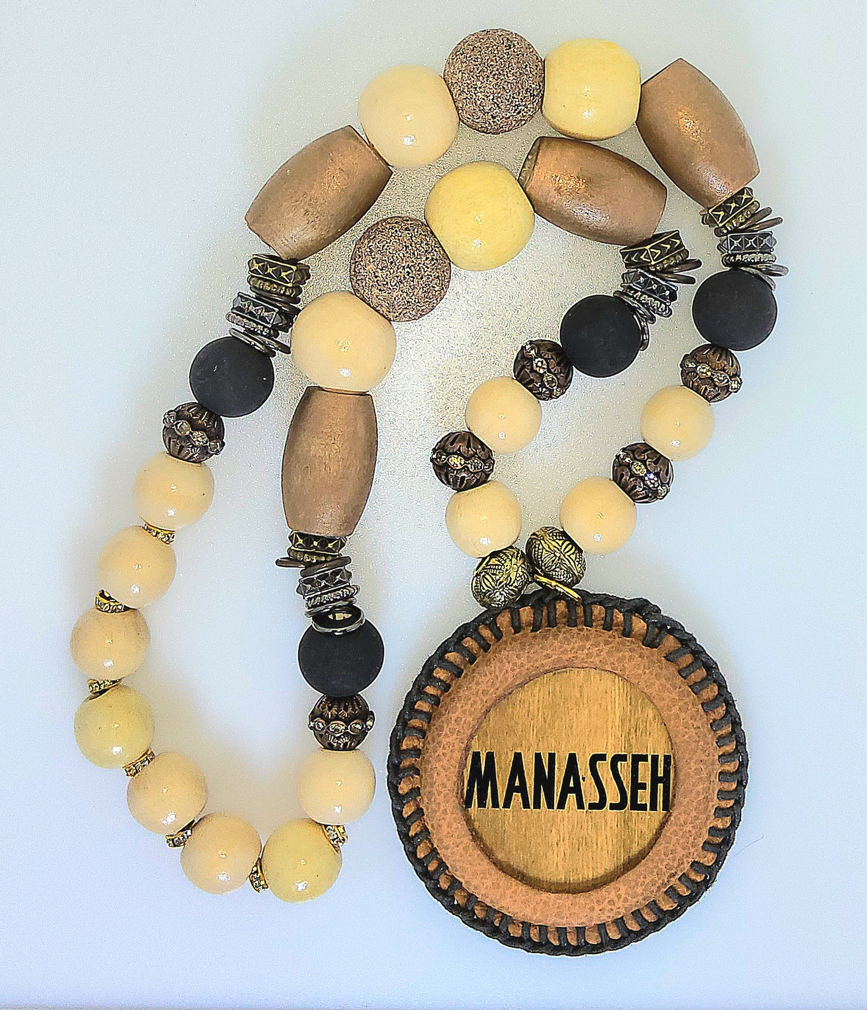 Leather Wrapped Manasseh Medallion Necklace