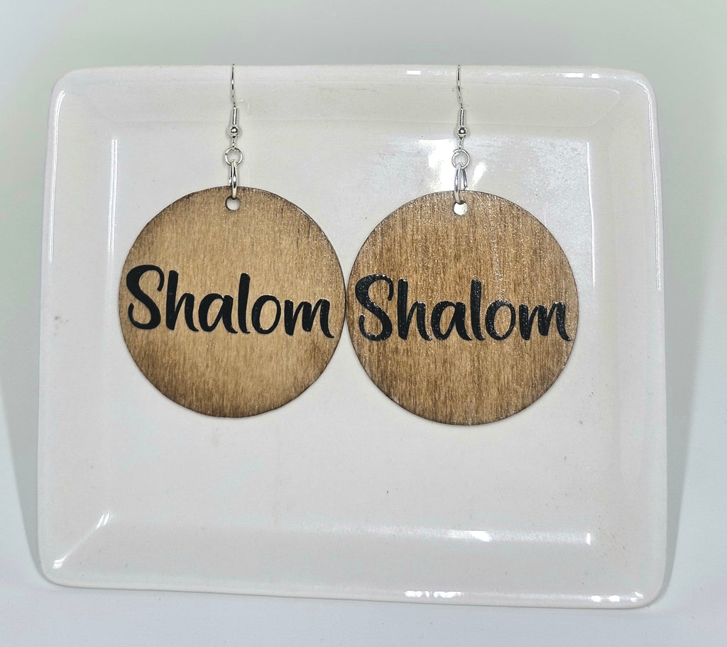 Shalom Wood Earrings