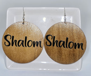 Shalom Wood Earrings