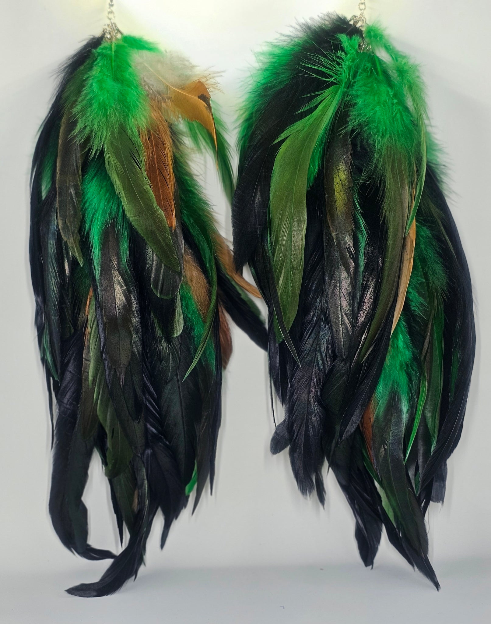 Multicolored Feather Earrings