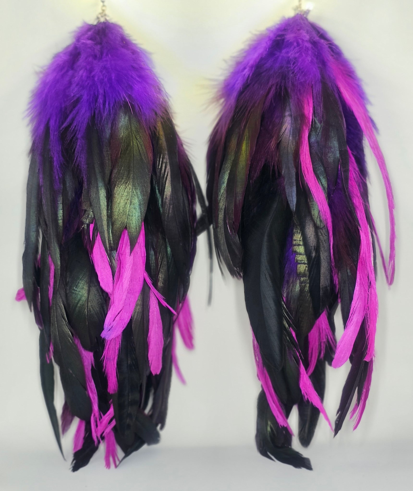 Multicolored Feather Earrings