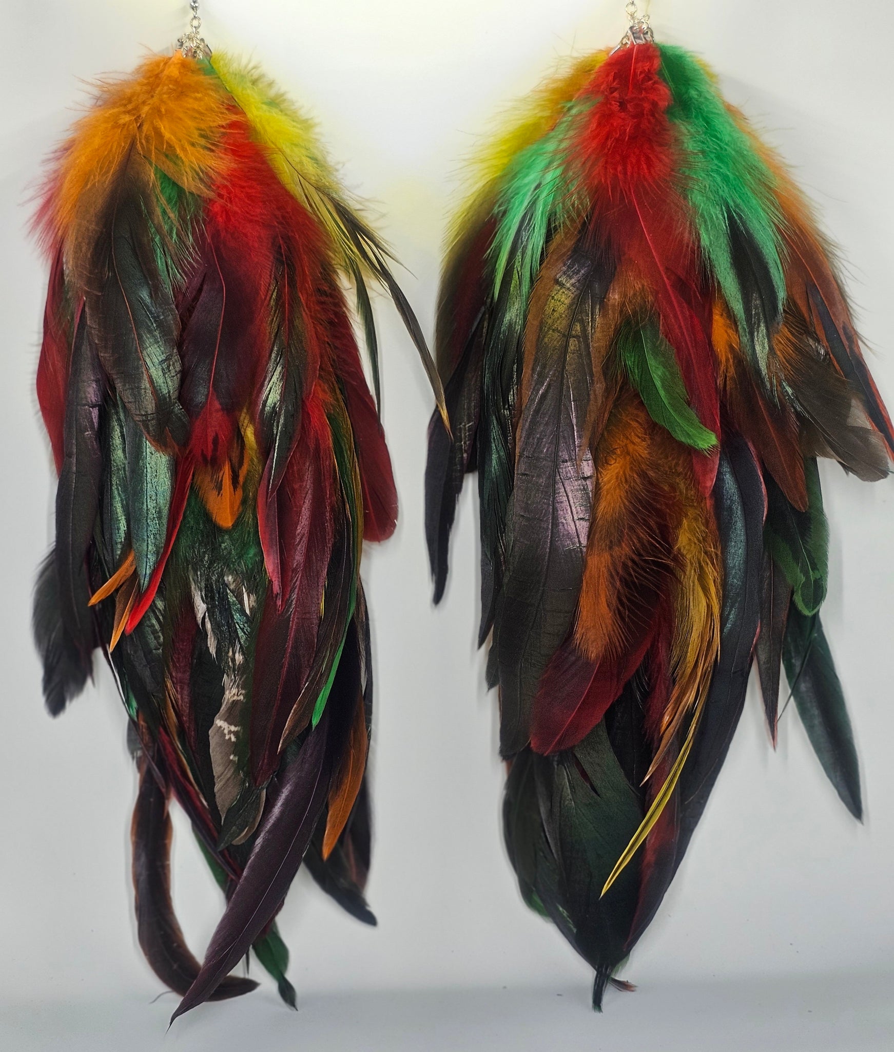 Multicolored Feather Earrings