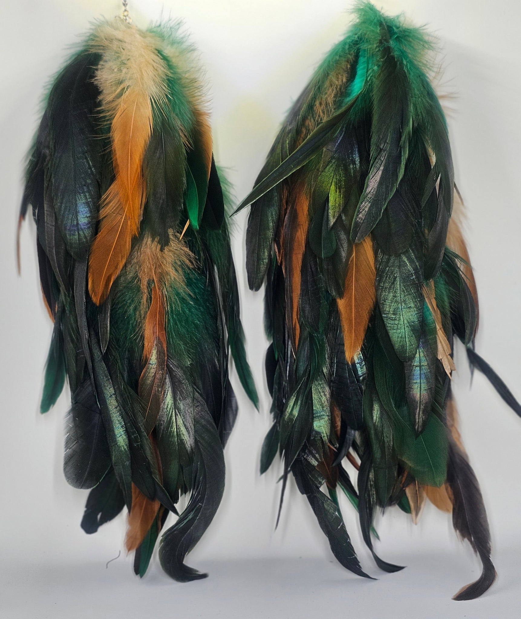 Multicolored Feather Earrings