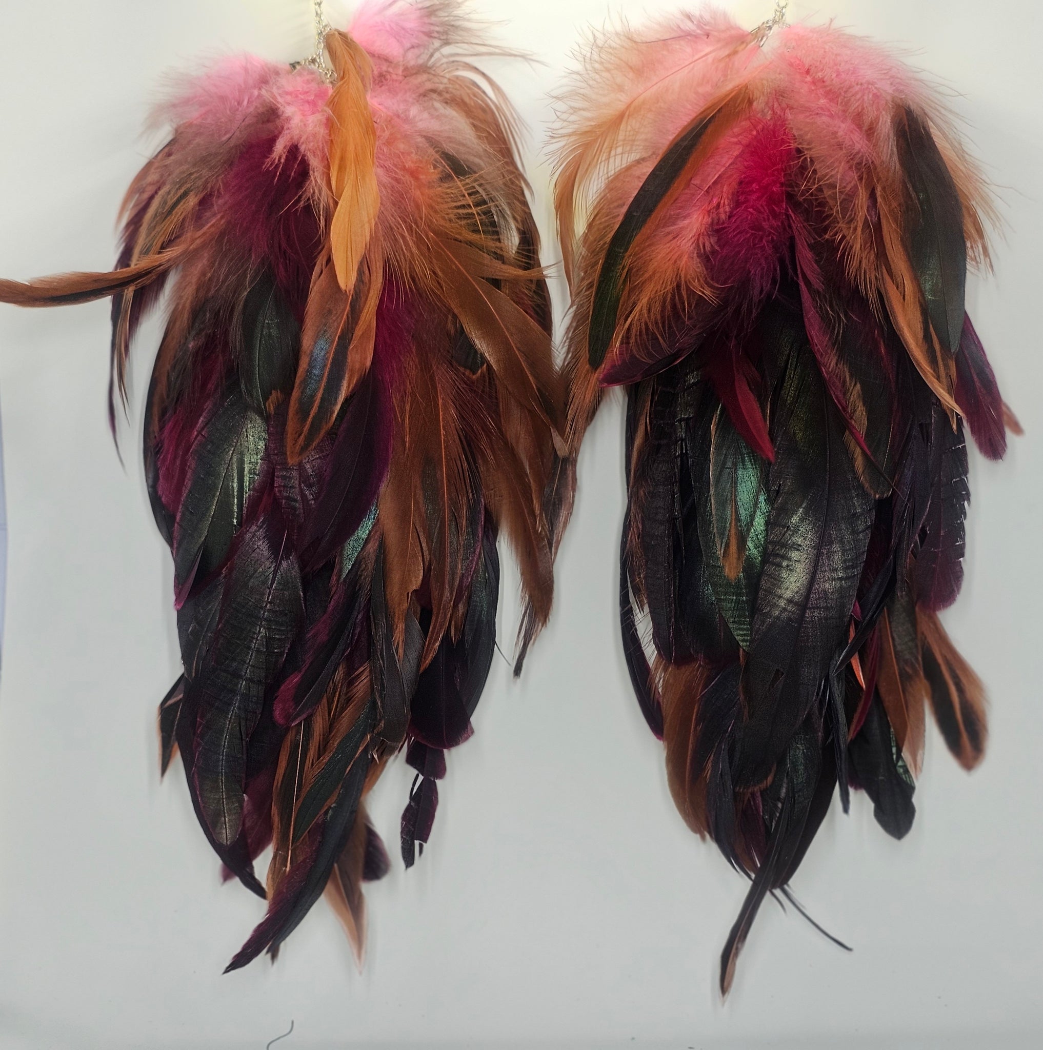 Multicolored Feather Earrings