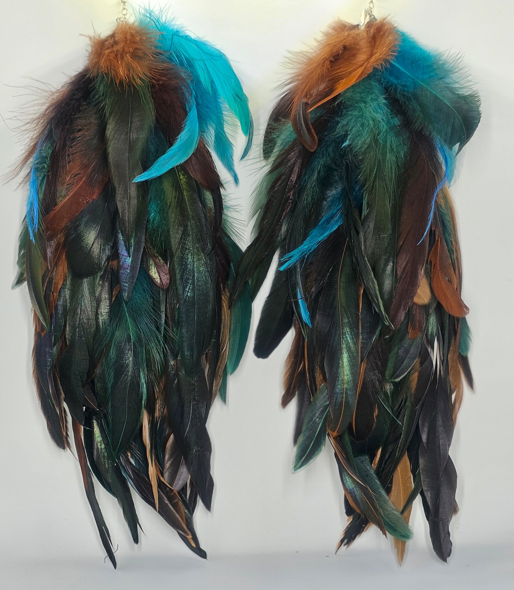 Multicolored Feather Earrings