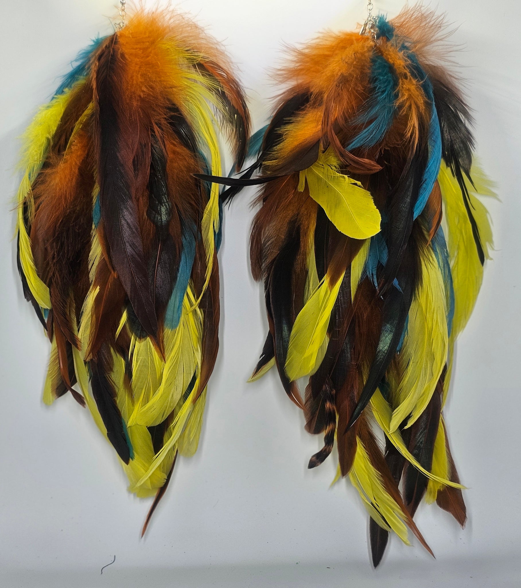 Multicolored Feather Earrings