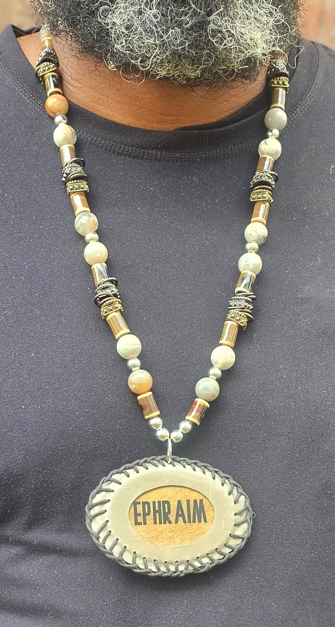 Leather Wrapped Ephraim Medallion Necklace