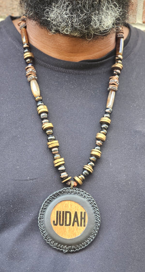 Black Leather Wrapped Judah Necklace