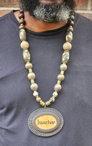 Leather Wrapped Issachar Medallion Necklace