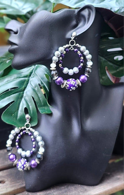 Beaded Hoop Earrings