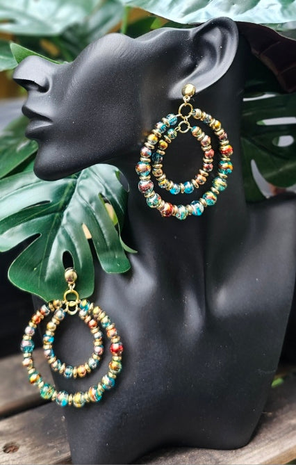 Beaded Hoop Earrings