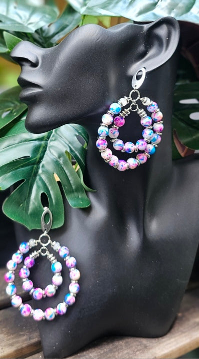 Beaded Hoop Earrings