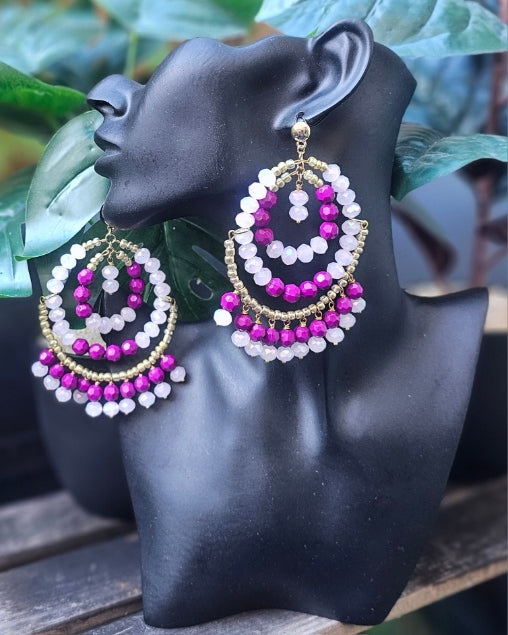 Beaded Hoop Earrings