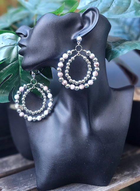 Beaded Hoop Earrings