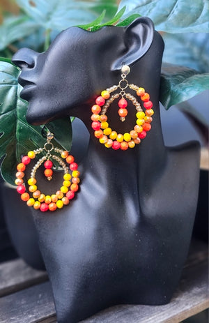 Beaded Hoop Earrings