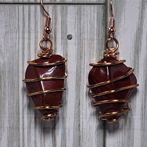 Wire Wrapped Gemstone Earrings