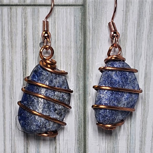 Wire Wrapped Gemstone Earrings