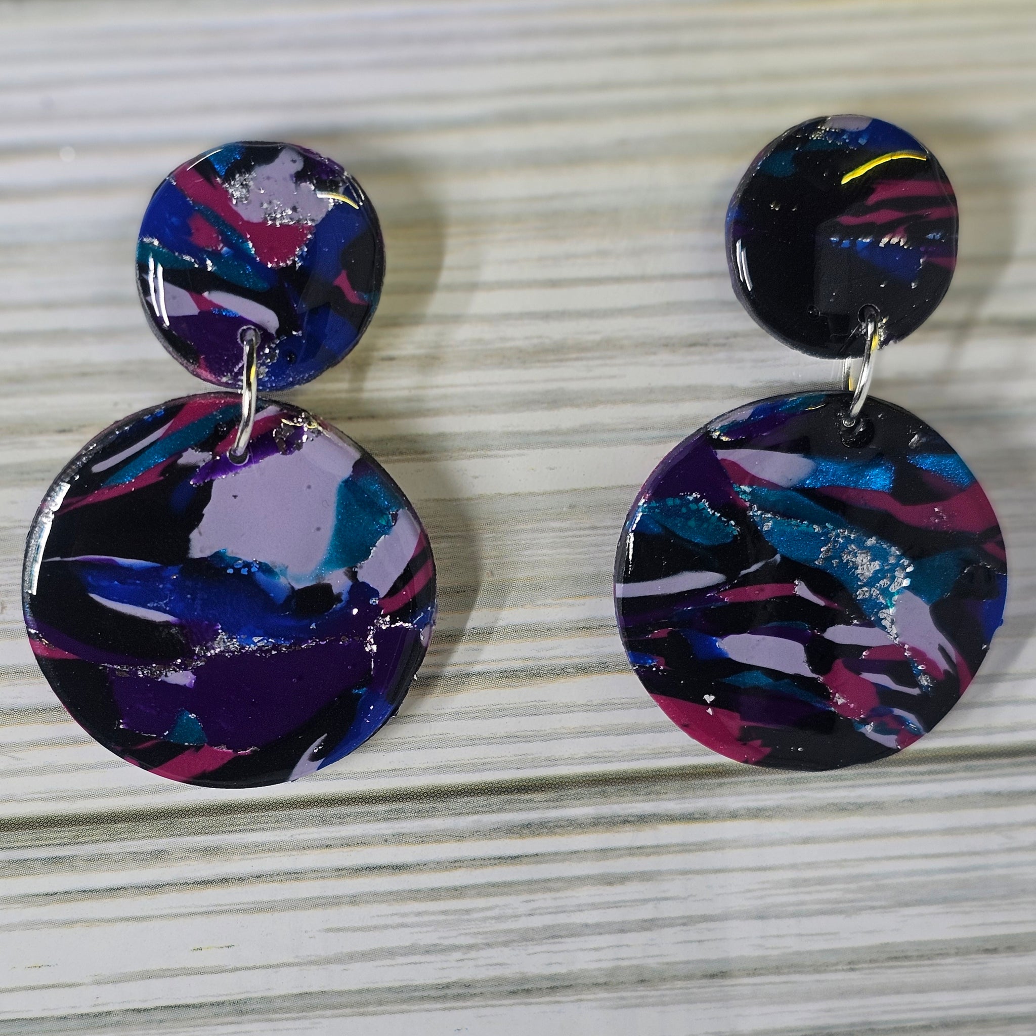 Polymer Clay Earrings: The Chaos of the Stars Collection