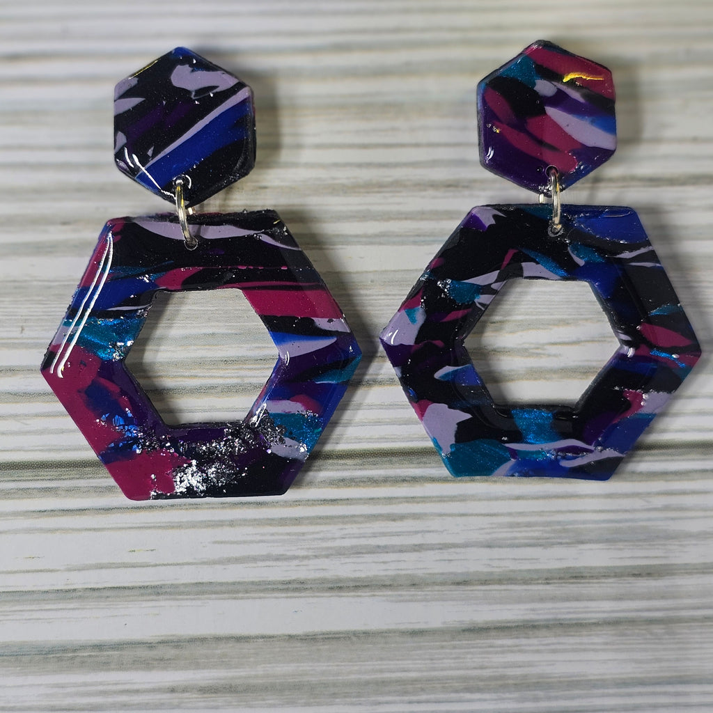 Polymer Clay Earrings: The Chaos of the Stars Collection