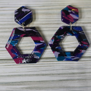 Polymer Clay Earrings: The Chaos of the Stars Collection