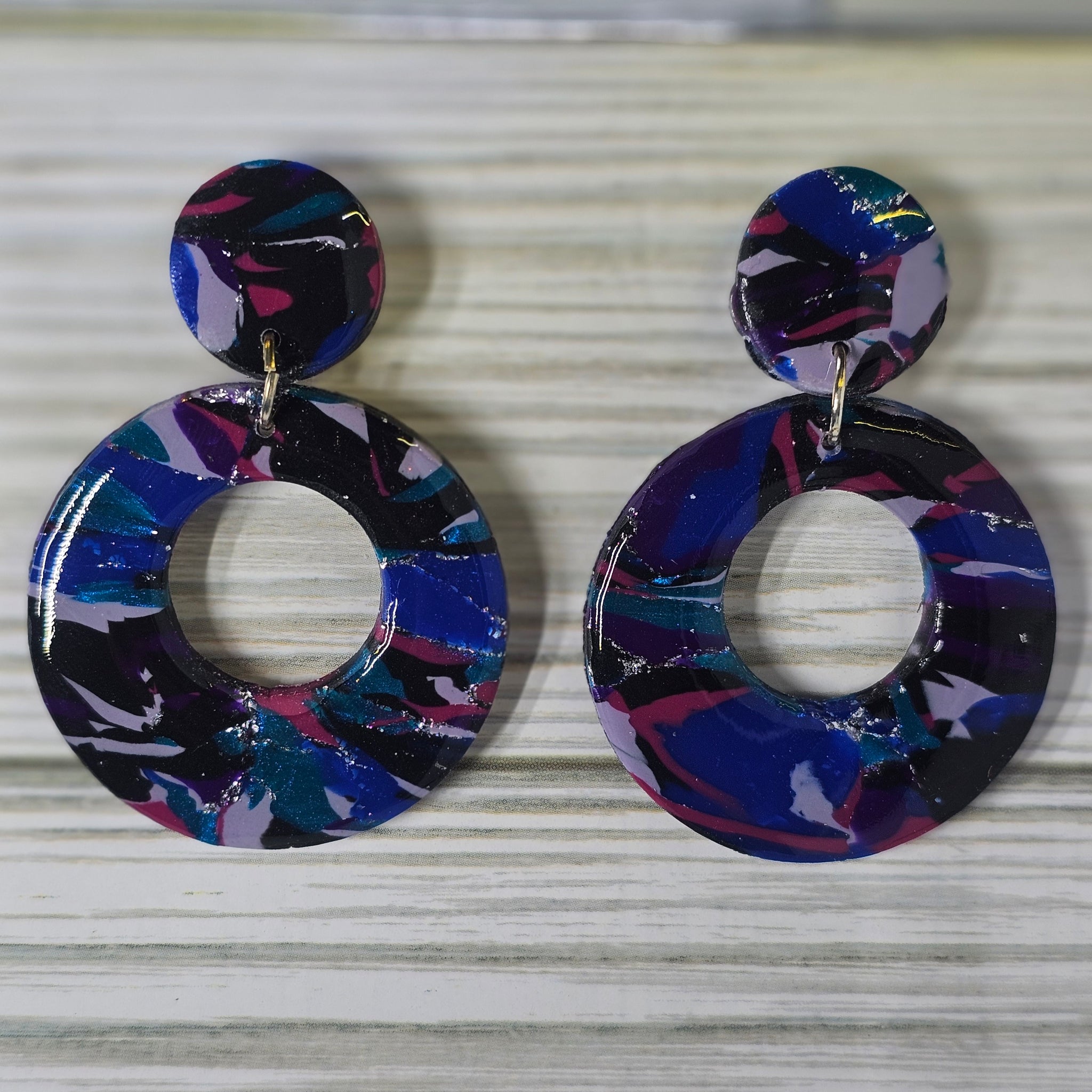 Polymer Clay Earrings: The Chaos of the Stars Collection