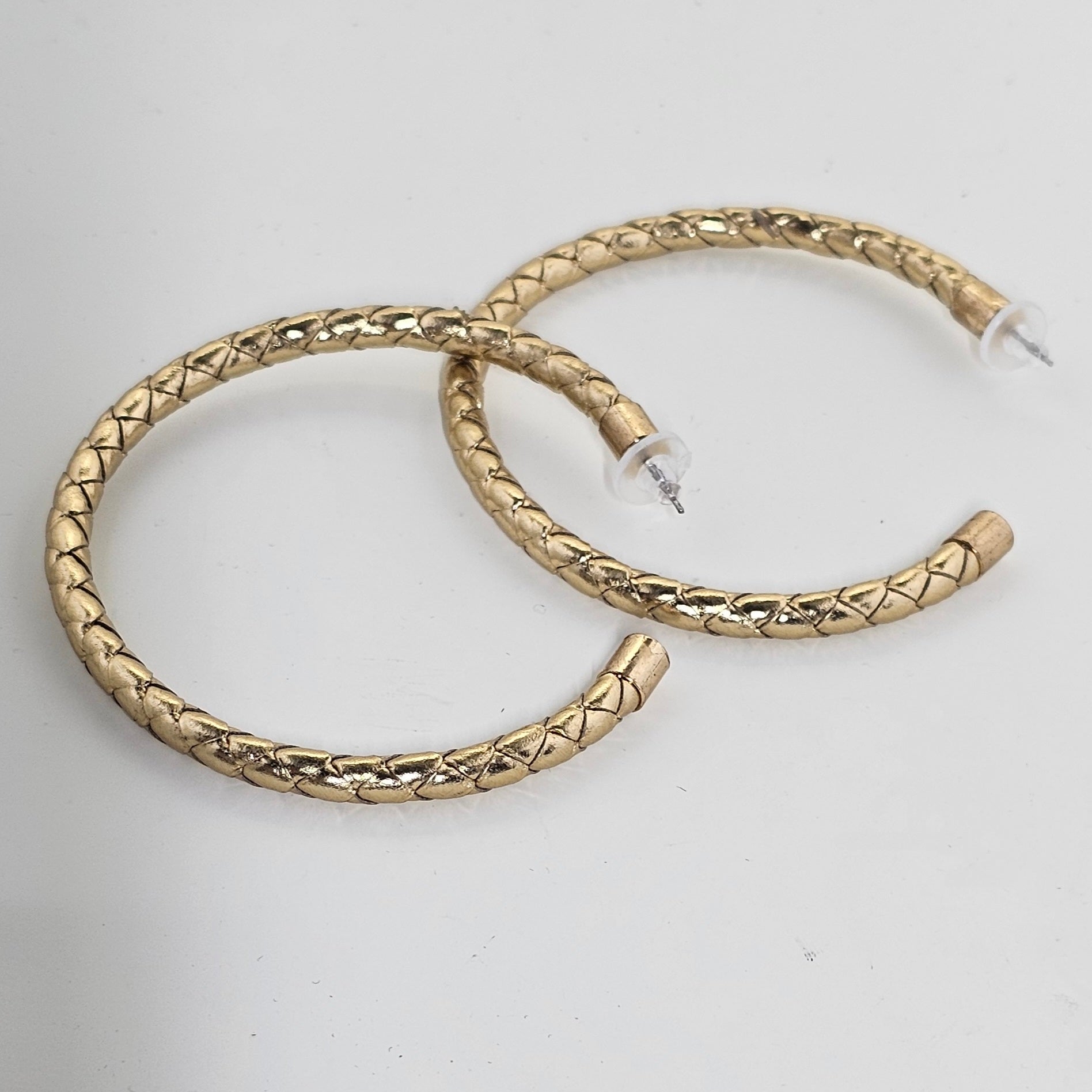 Braided Leather Hoops