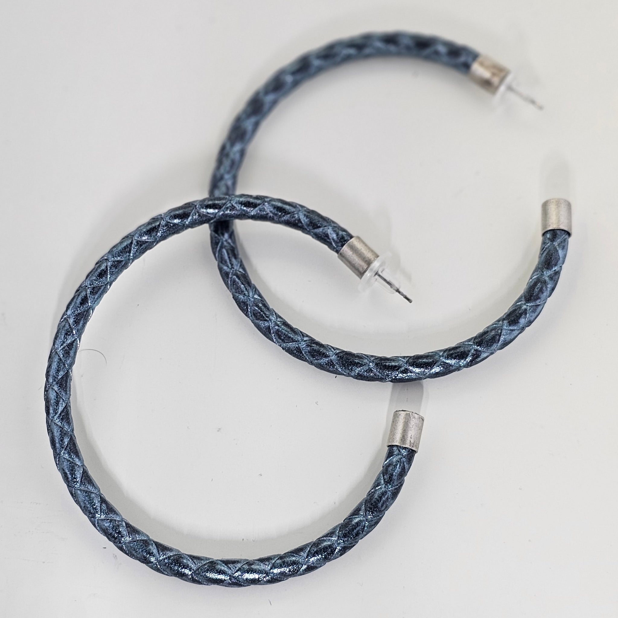 Braided Leather Hoops