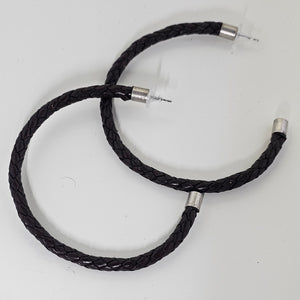 Braided Leather Hoops