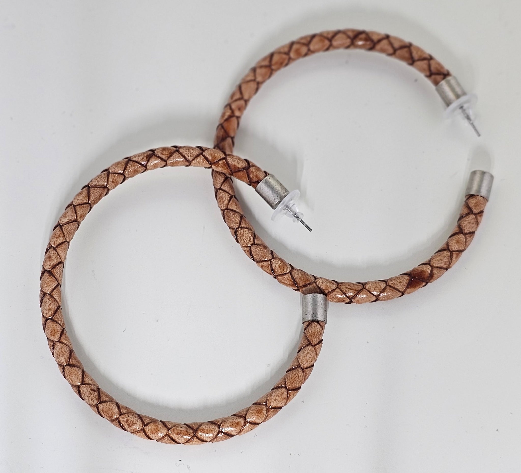 Braided Leather Hoops