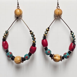 Beaded Hoop Earrings