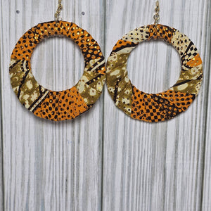 Fabric Wrapped Hoop Earrings