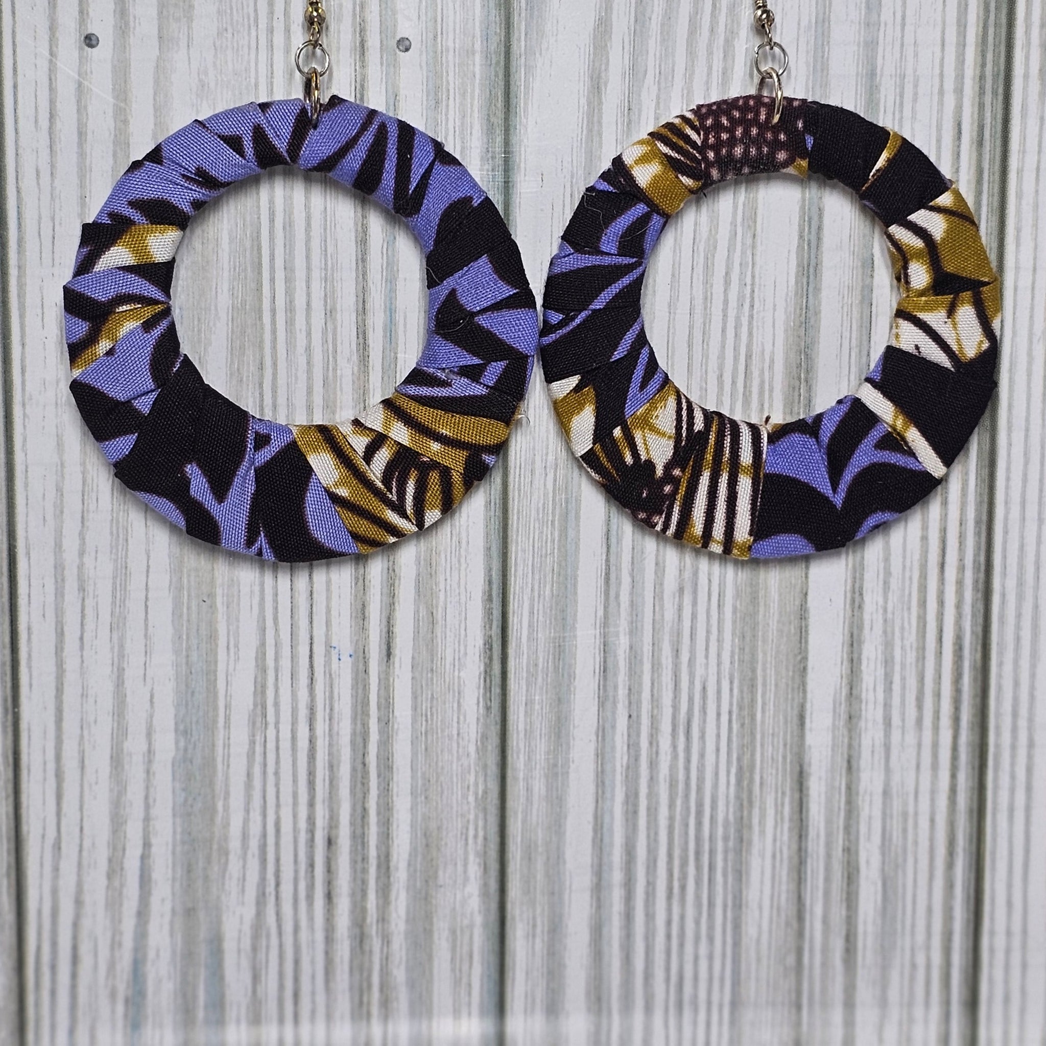 Fabric Wrapped Hoop Earrings