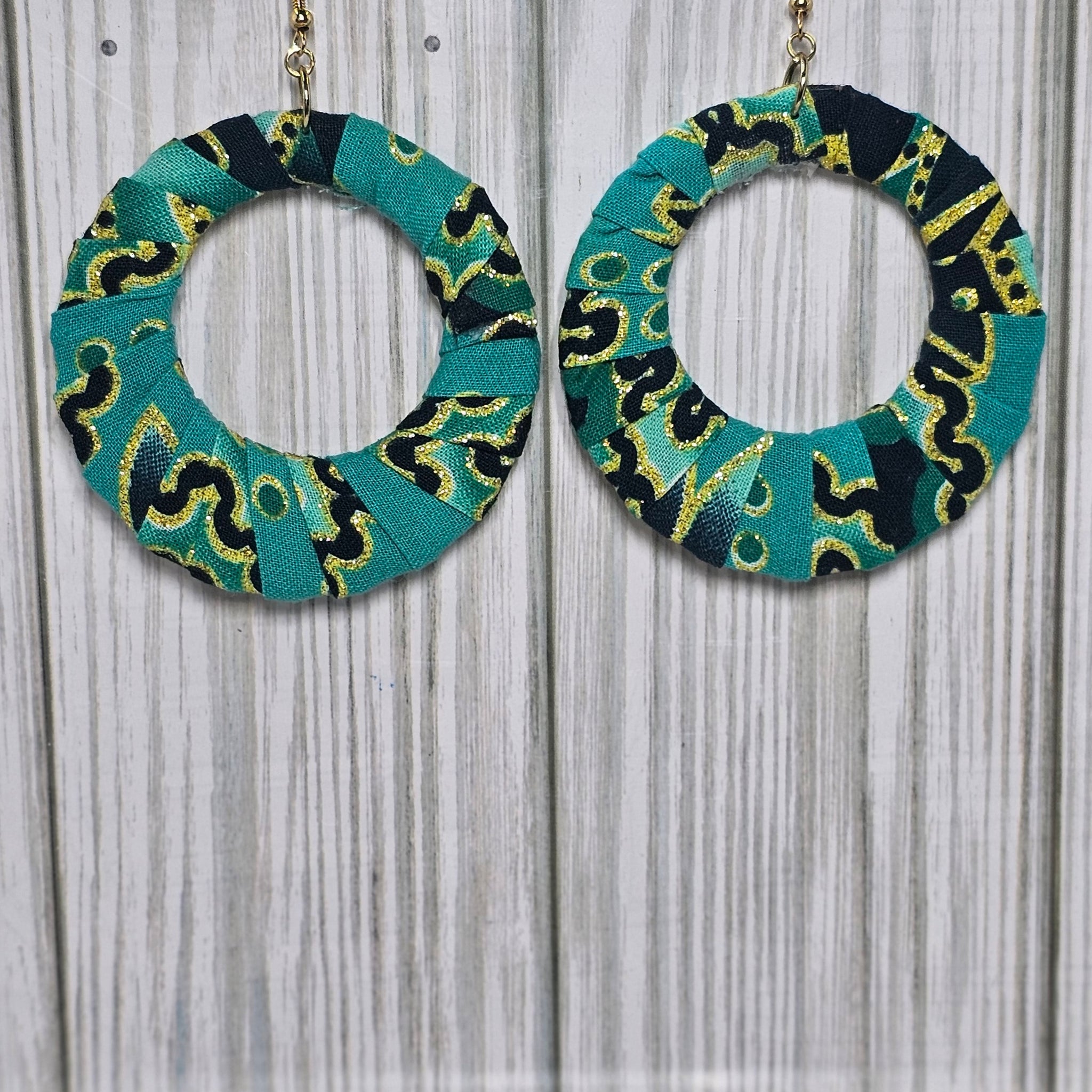 Fabric Wrapped Hoop Earrings