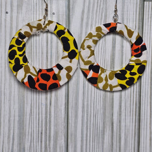 Fabric Wrapped Hoop Earrings