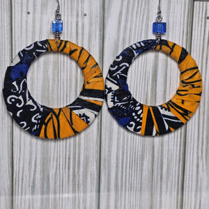 Fabric Wrapped Hoop Earrings