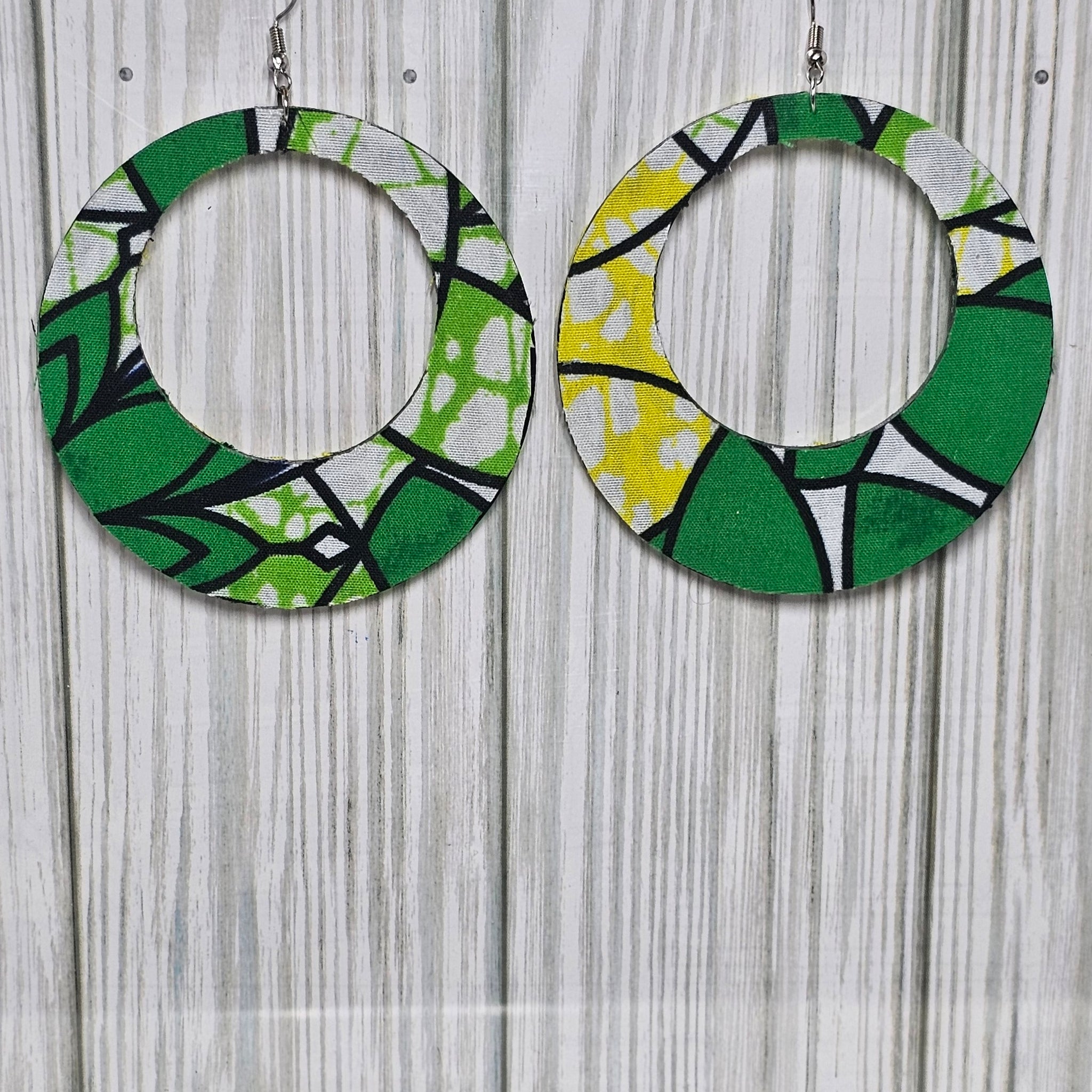 Fabric Wrapped Hoop Earrings