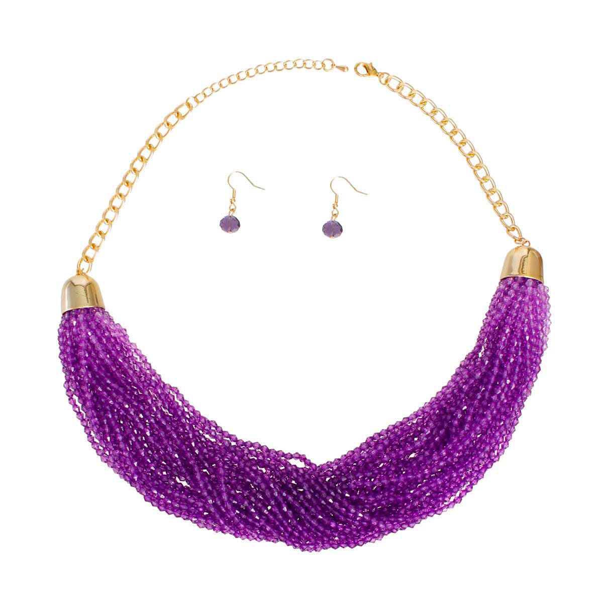 34 Strand Purple Bead Necklace