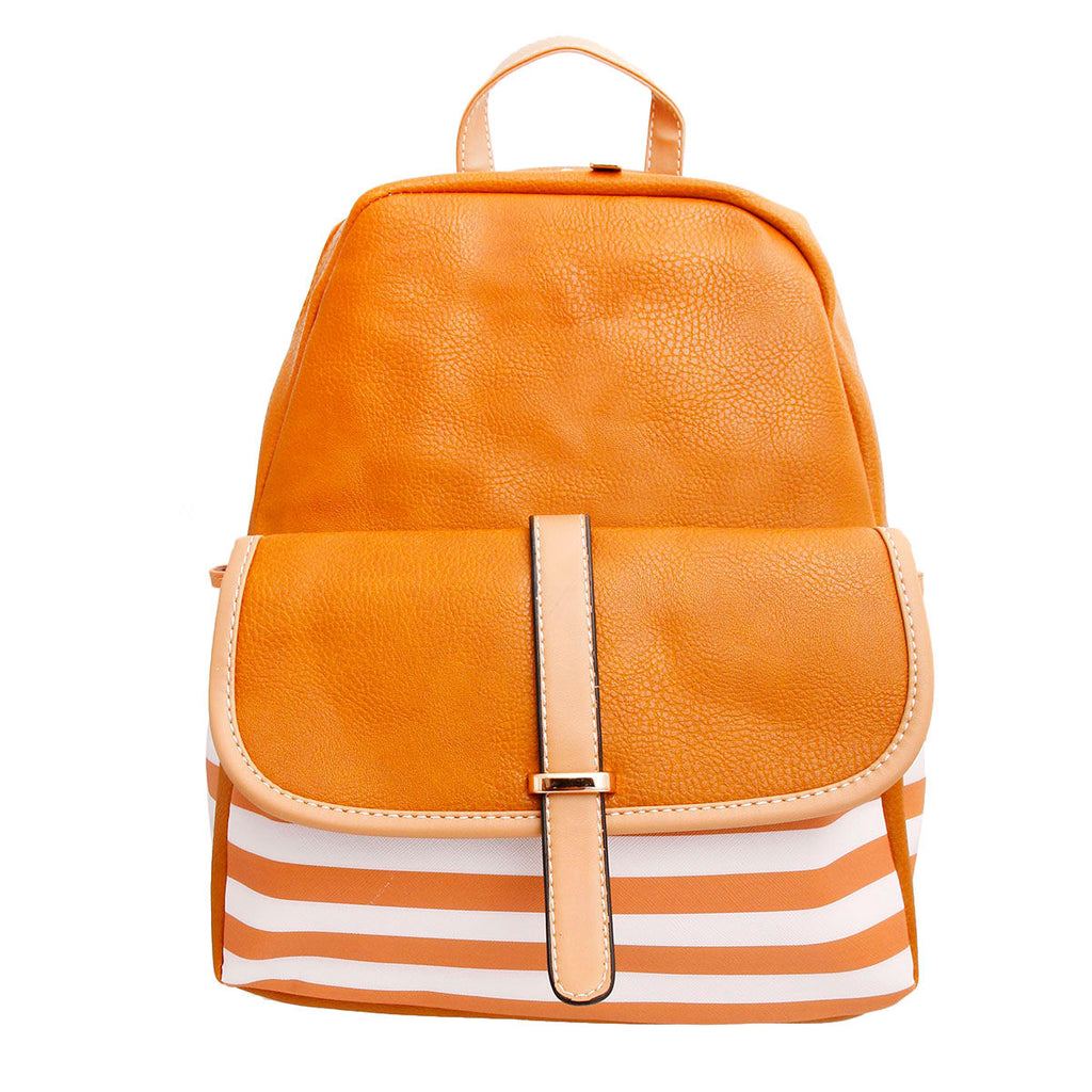 Mustard and White Stripe Backpack