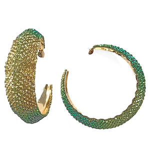 Hoops Green Ombre Bling Earrings for Women