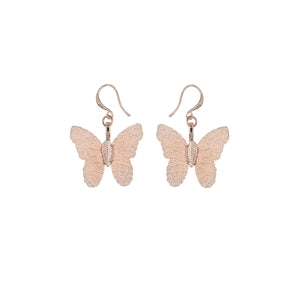 Rose Gold Dipped Real Leaf Butterfly Earrings